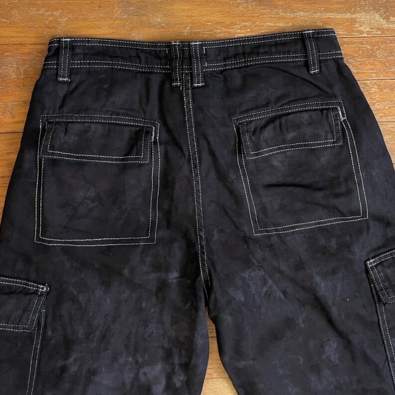 Vintage Mens Tie Dye Cargo Pants Size 30x29 1990s Handmade Twill Cotton ...