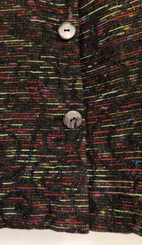 Vintage Rainbow Tweed Jacket | 90s Colorful Strip… - image 3