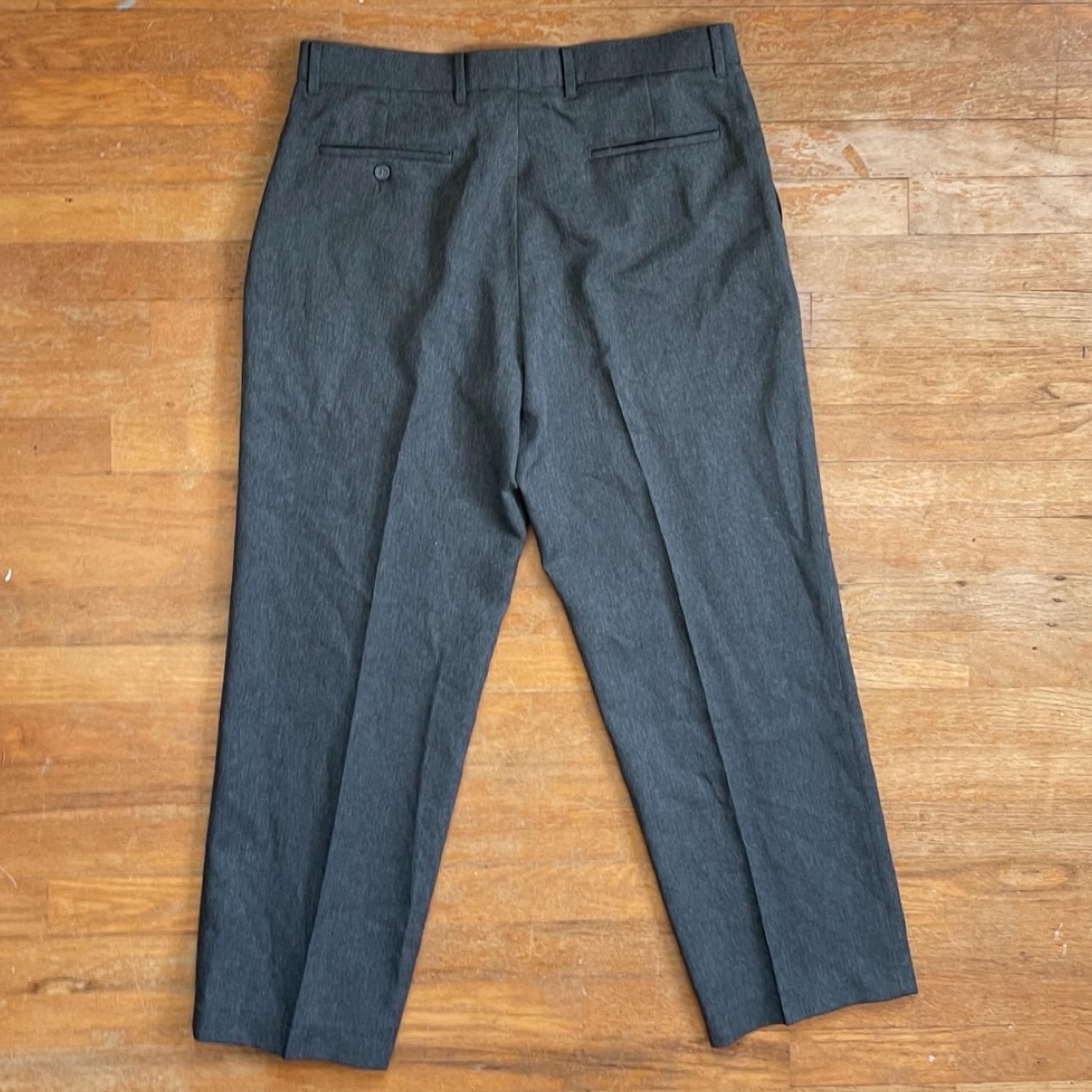 Vintage Mens Levis Travel Pants Size 34x28 1970s Gray Wrinkle Free