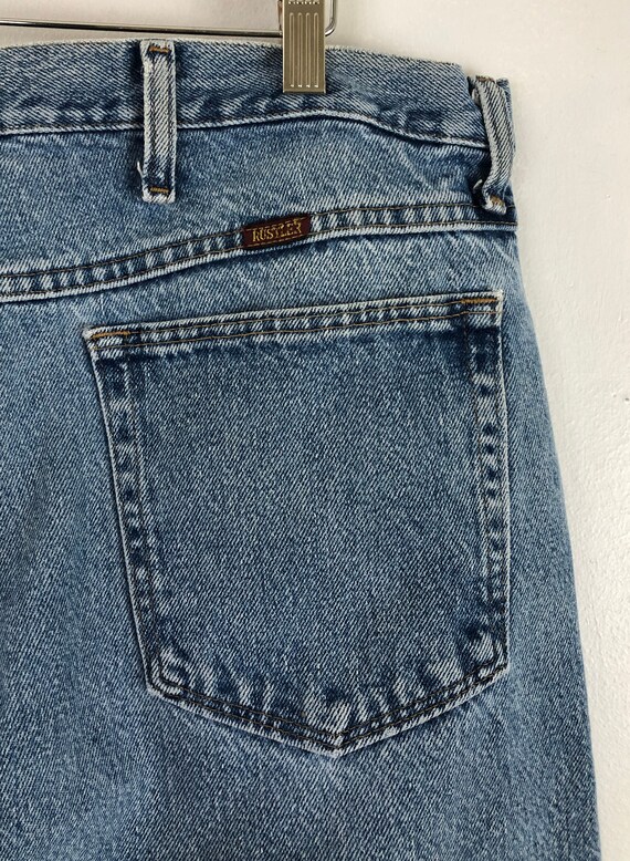 Vintage Mens Rustler Jeans | 90s Light Wash Denim… - image 6