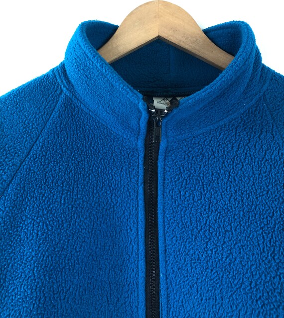 Vintage Mens Fleece Jacket | 80s Bright Blue Pile… - image 3