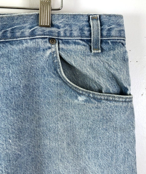 Vintage Mens Jean Shorts | 90s Faded Blue Jeans D… - image 4