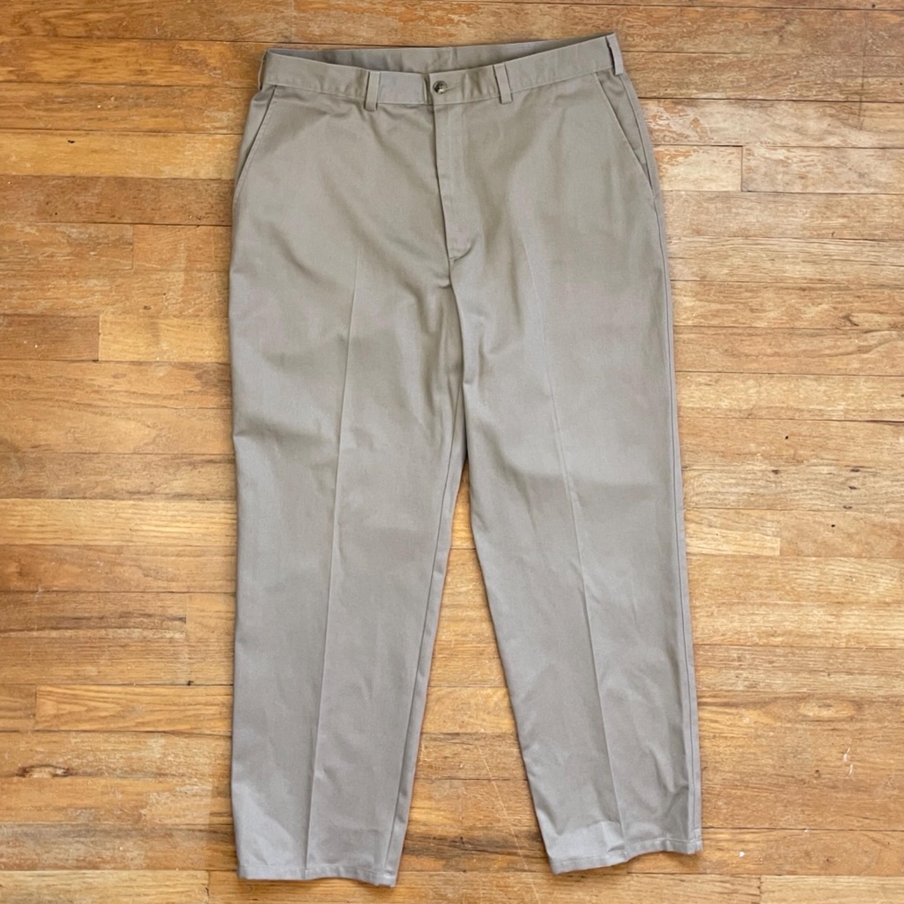 Vintage Mens Khaki Pants Size 36x29 | 1990s Beige Twill Cotton
