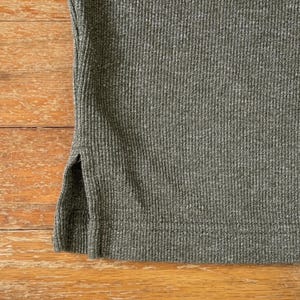 Vintage Mens Knit Polo Shirt Size Size XL/XXL 1990s Olive Green Ribbed Long Sleeve Collared image 4