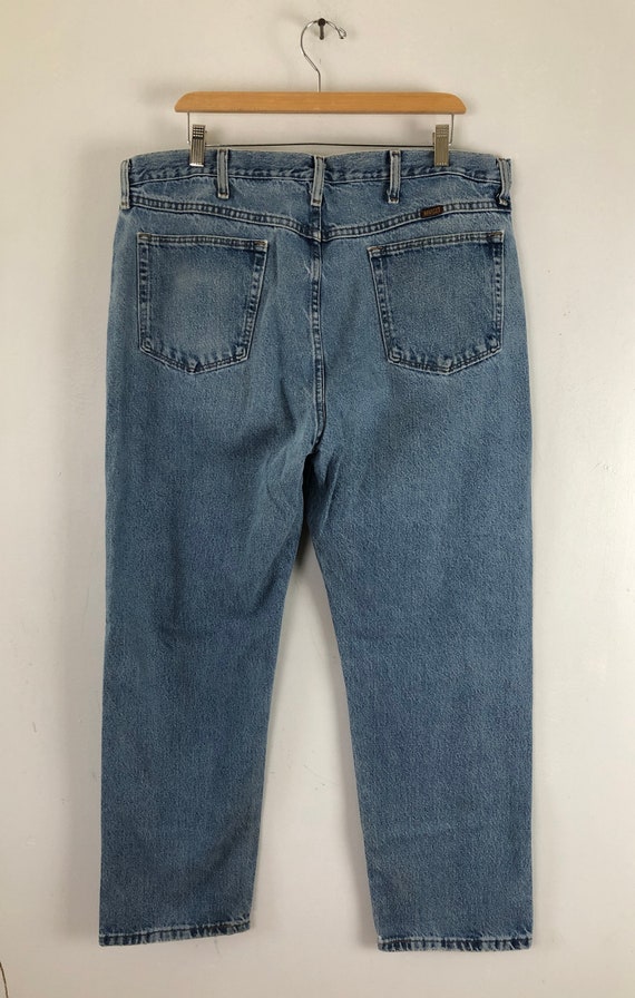 Vintage Mens Rustler Jeans | 90s Light Wash Denim… - image 7