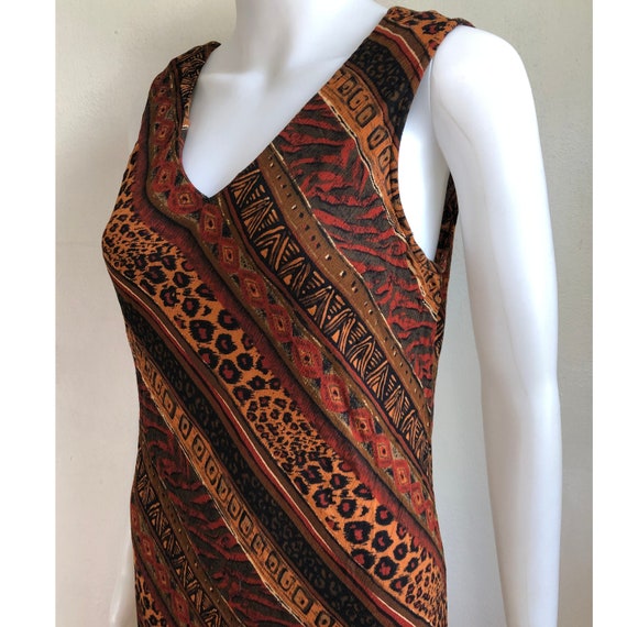 Vintage Animal Print Dress | 90s Mixed Tribal Pat… - image 6