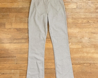 Vintage Plaid Bootcut Pants Size XXS 24" Waist 1990s Woven Trousers