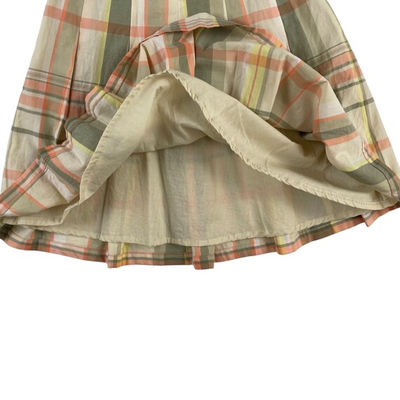 Vintage Plaid Mini Skirt | 90s Pleated Cotton Ski… - image 6