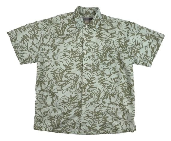 Vintage Mens Hawaiian Shirt Size Large  | 90s Pol… - image 1