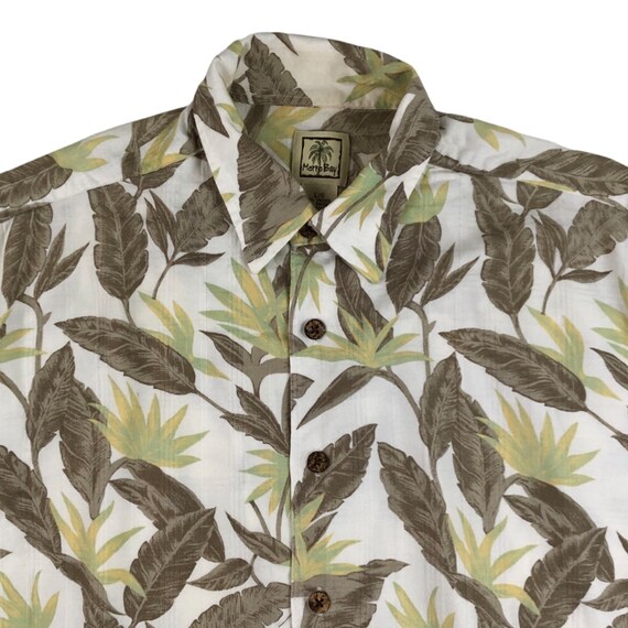 Vintage Mens Hawaiian Shirt | 90s Palm Leaf Print… - image 2