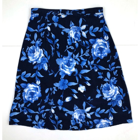 Vintage Floral Print Skirt | 90s Lightweight Rayo… - image 2