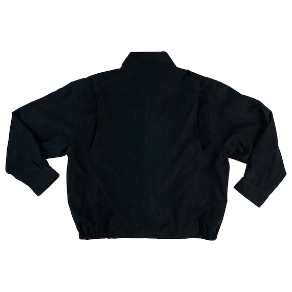 Vintage Mens Black Faux Suede Jacket | 1990s Micr… - image 4