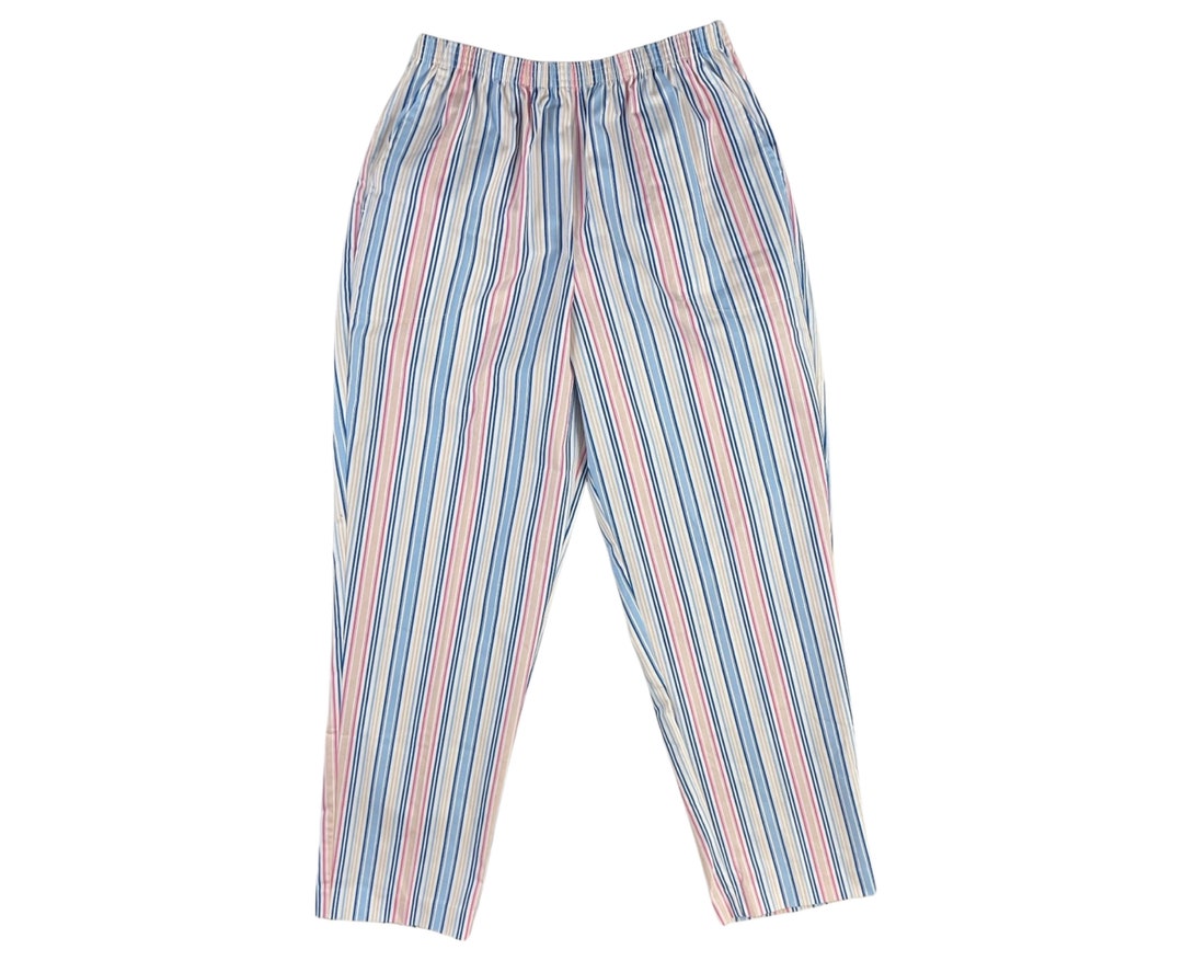 Plus Size Women Vintage Stripe Loose Long Shirt Pants