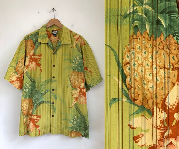 Vintage Mens Hawaiian Shirt 90s Tommy 