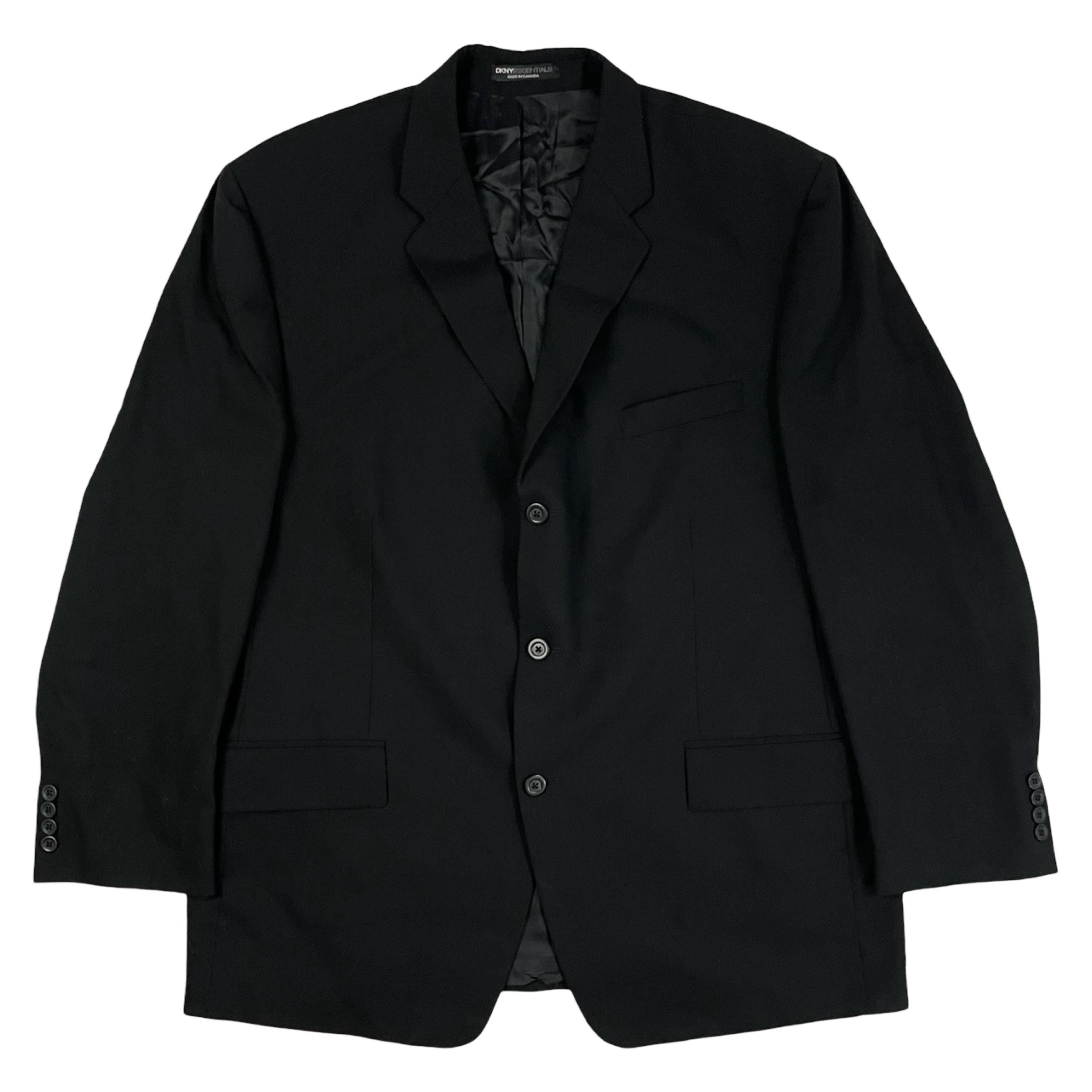 90s 00s vintage DKNY ブラックリネン テーラードジャケット Vintage Mens DKNY Blazer Size 46R Wool Sport Coat 1990s Black Suit