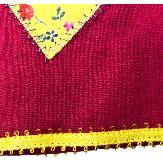 Vintage Floral Applique Top | 90s Pink Linen/Rayo… - image 5