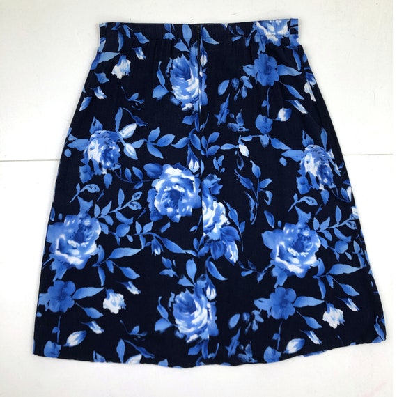 Vintage Floral Print Skirt | 90s Lightweight Rayo… - image 4