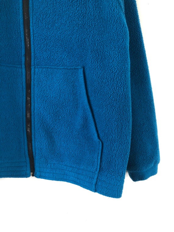 Vintage Mens Fleece Jacket | 80s Bright Blue Pile… - image 4