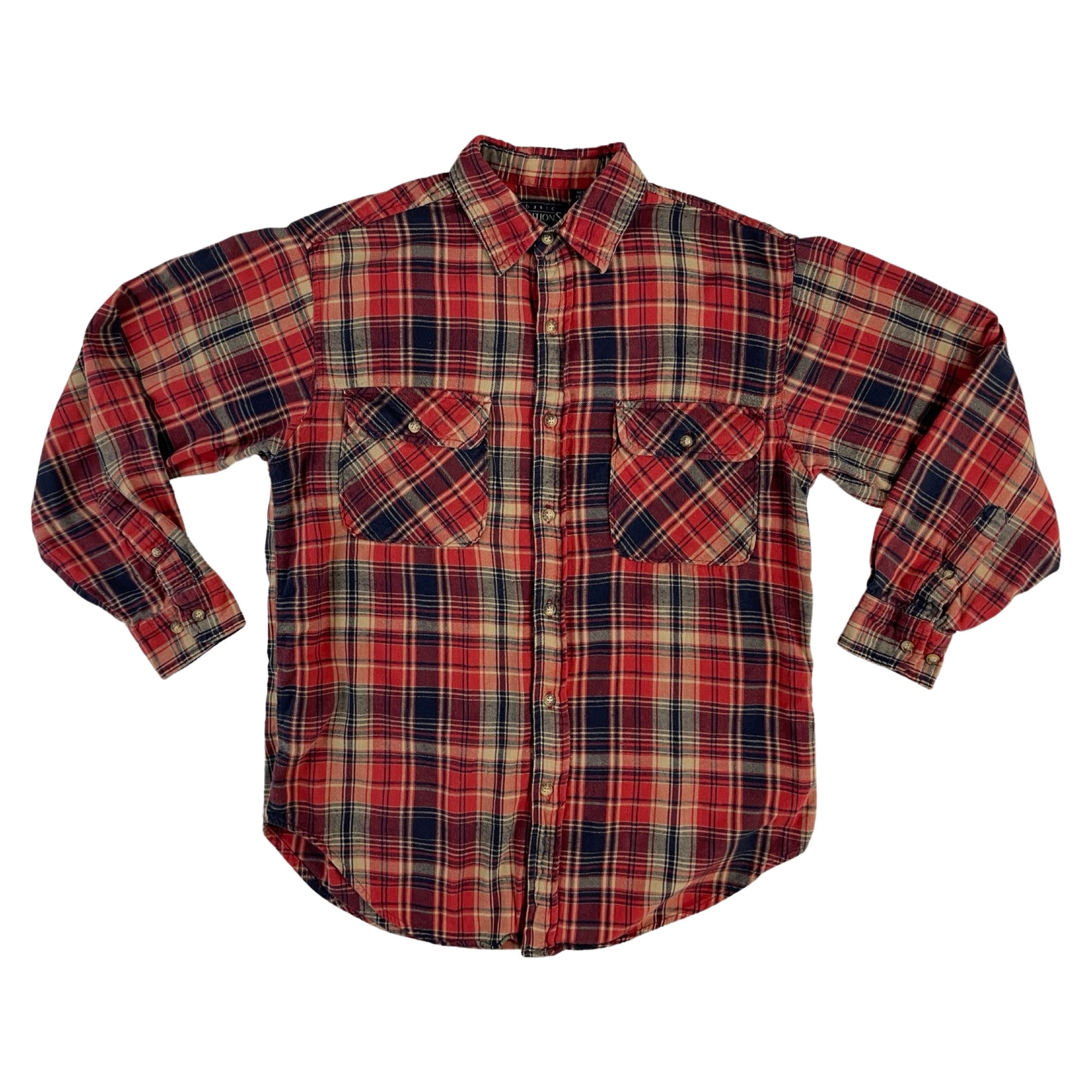 VTG 90's Gap Brown Plaid Wool Blend Flannel Button Shirt