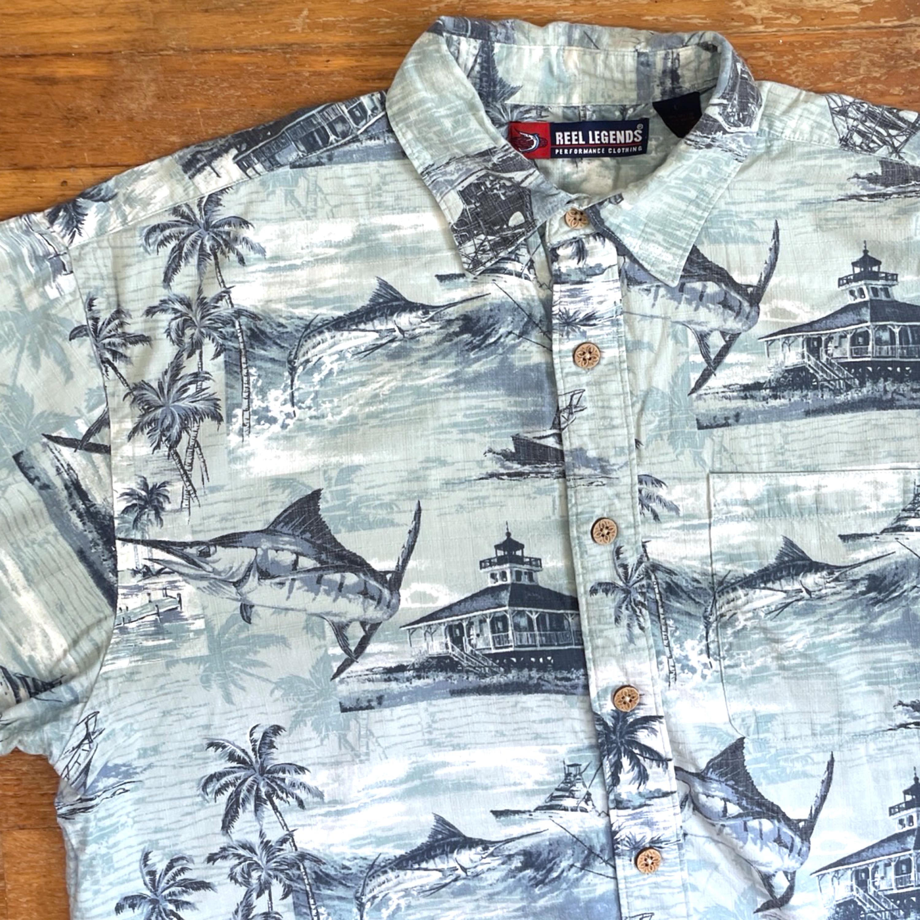 Chemise hawaïenne pour homme sans position revers imprimé bouton