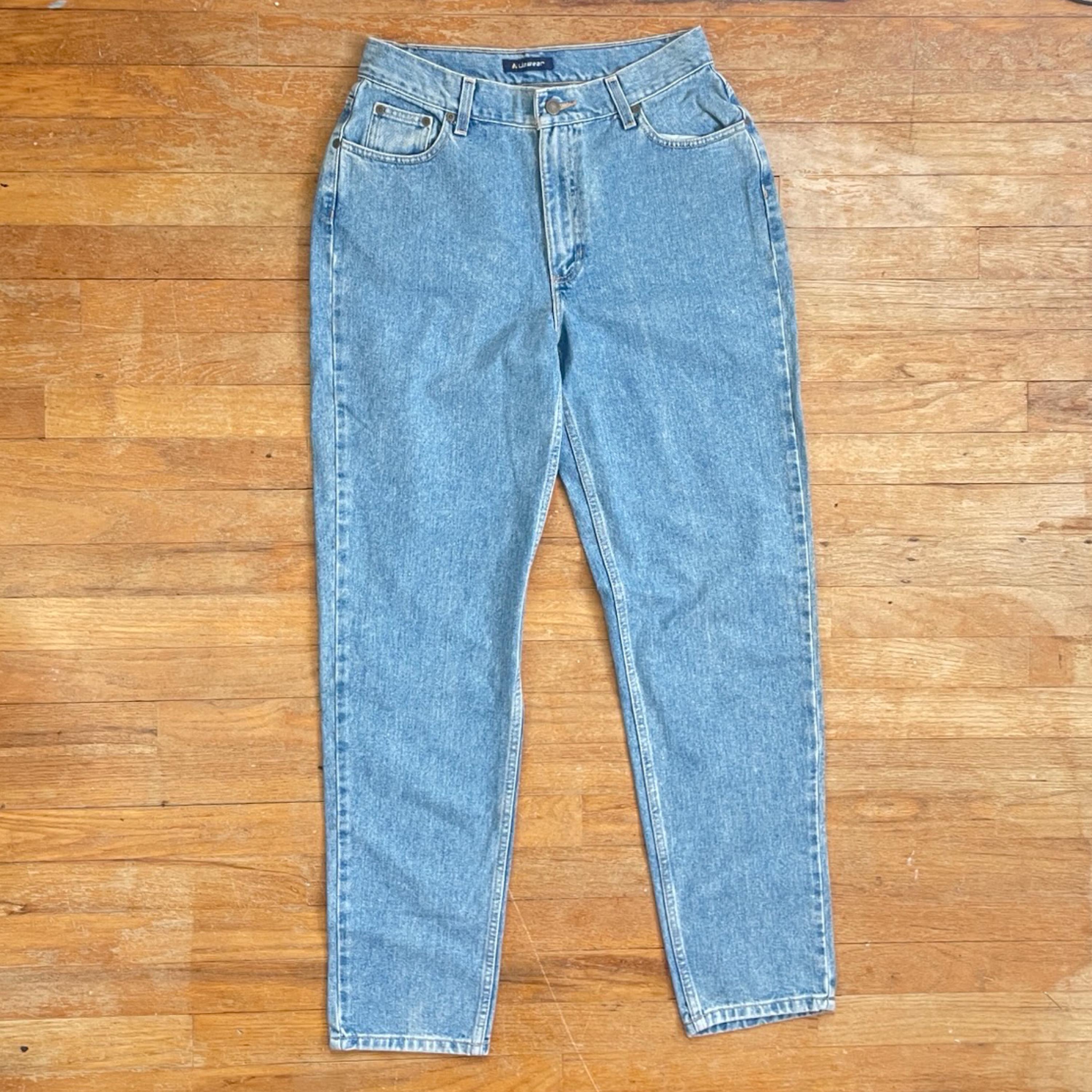 Vintage High Waist Jeans Womens Size Large 31" Waist 1990s Light Wash Denim Blue