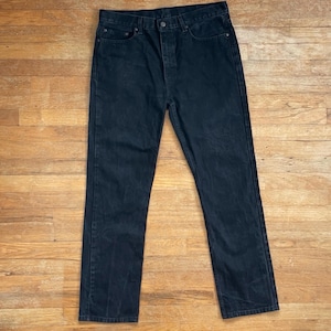 Vintage Mens Faded Black Jeans Size 34x32 1990s Denim 34 Waist x 32 Inseam