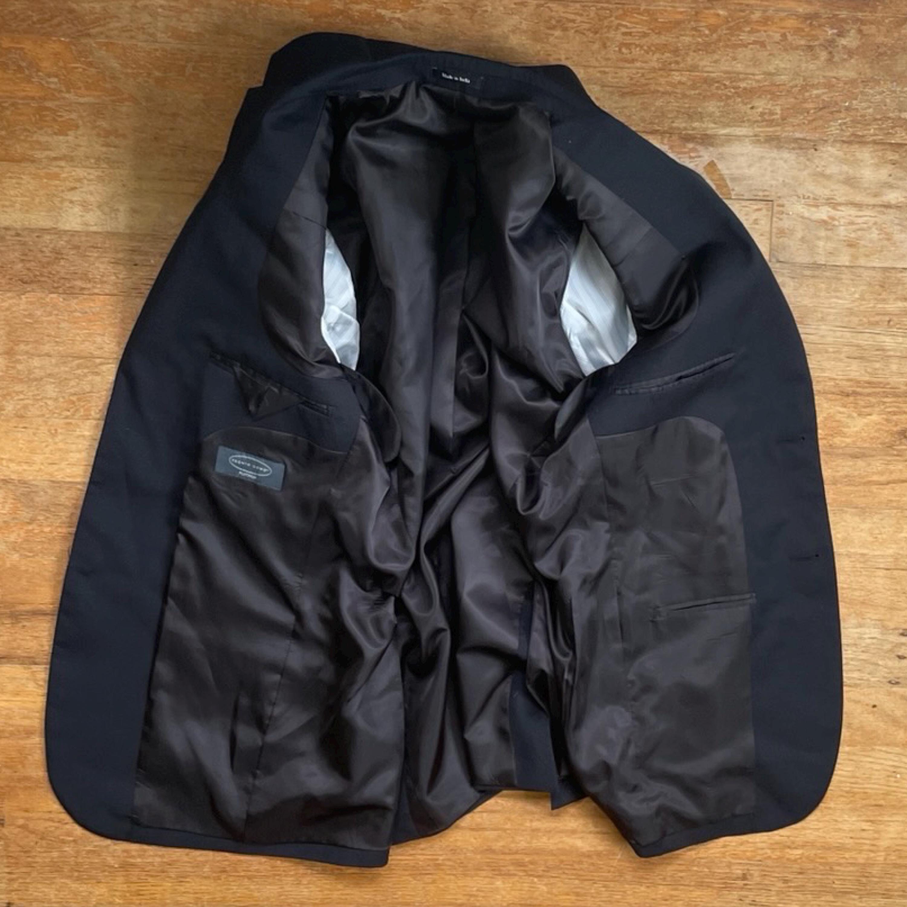 Vintage Mens Black Wool Blazer Size 36R 1990s Twill Sport