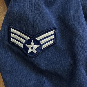 Cappotto militare vintage in twill di lana taglia XS, cappotto doppiopetto blu anni '90 immagine 3