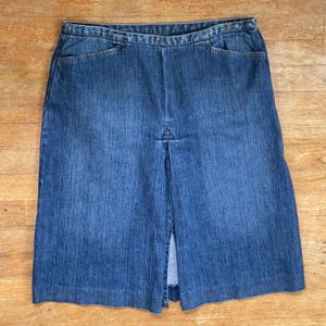 Vintage Jeans Rock Größe L/XL 33&quot;Taille Taille 1990s Medium Wash Denim mit Taschen
