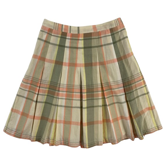 Vintage Plaid Mini Skirt | 90s Pleated Cotton Ski… - image 5