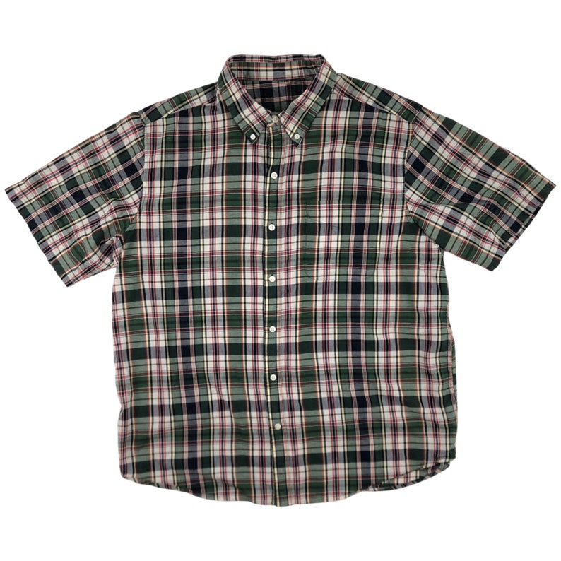 Vintage Mens Plaid Shirt 90s Lightweight Cotton Button Down Etsy