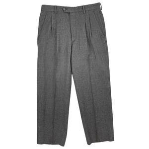 Vintage Mens Gray Wool Pants Size 30x27 1970s Twill Trousers 30 Waist 27 Inseam Made in Italy