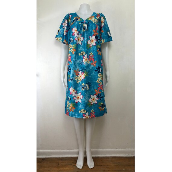 Vintage Floral Nightgown | 80s Tropical Print Lou… - image 5