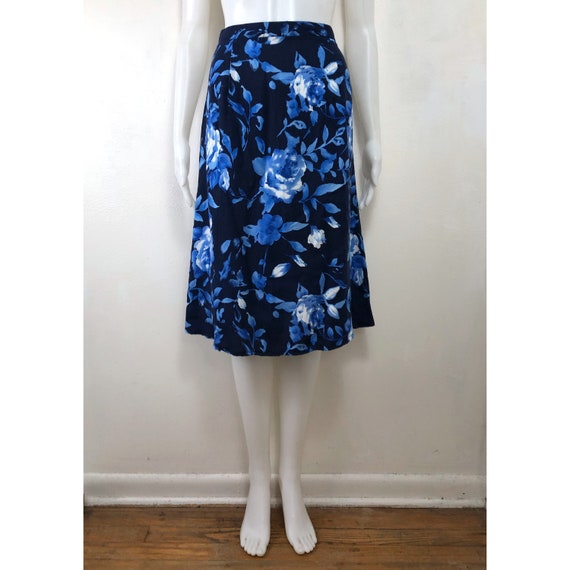 Vintage Floral Print Skirt | 90s Lightweight Rayo… - image 7