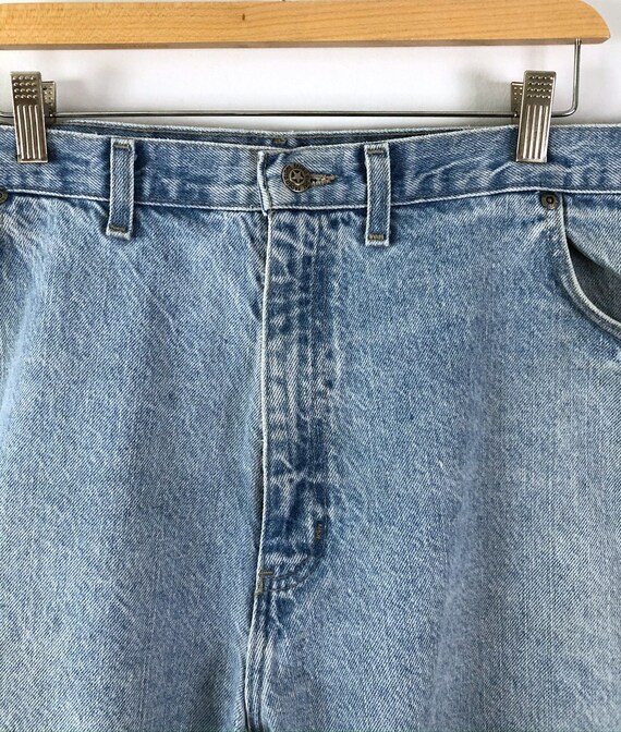 Vintage Mens Jean Shorts | 90s Faded Blue Jeans D… - image 3