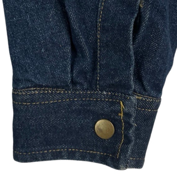 Vintage Mens Flannel Lined Denim Jacket | 90s Jea… - image 5