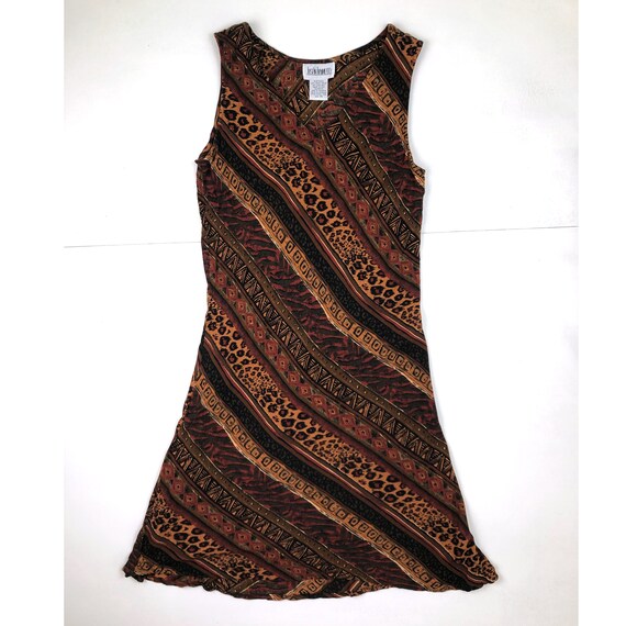 Vintage Animal Print Dress | 90s Mixed Tribal Pat… - image 3