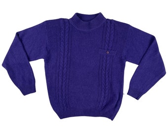 Vintage Silk & Angora Sweater Womens Size Medium | 80s Soft Cable Knit Mockneck