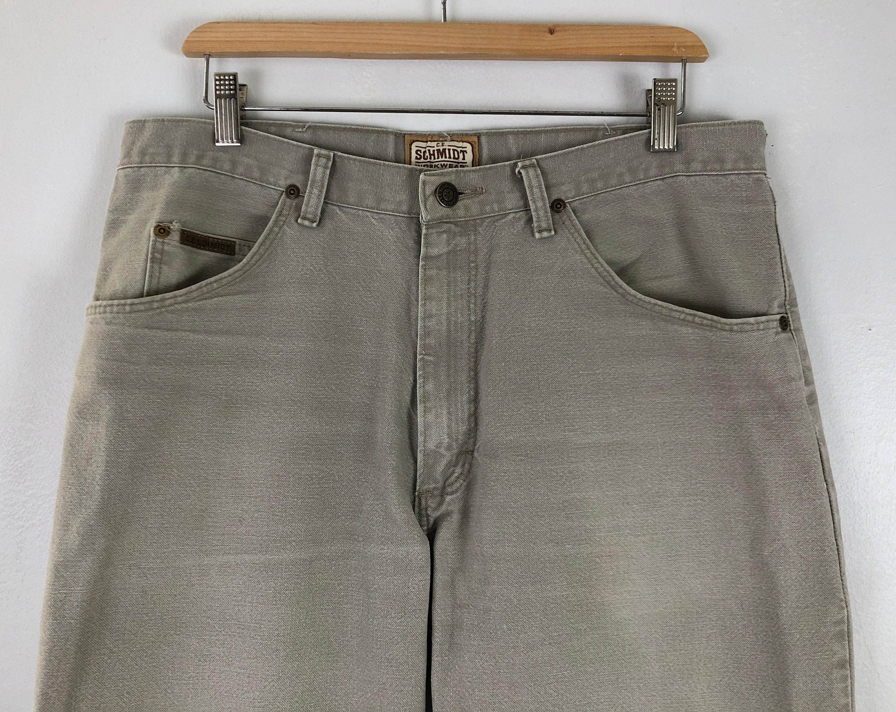 Vintage Mens Workwear Jeans 90s Taupe Beige Worn in Cotton | Etsy