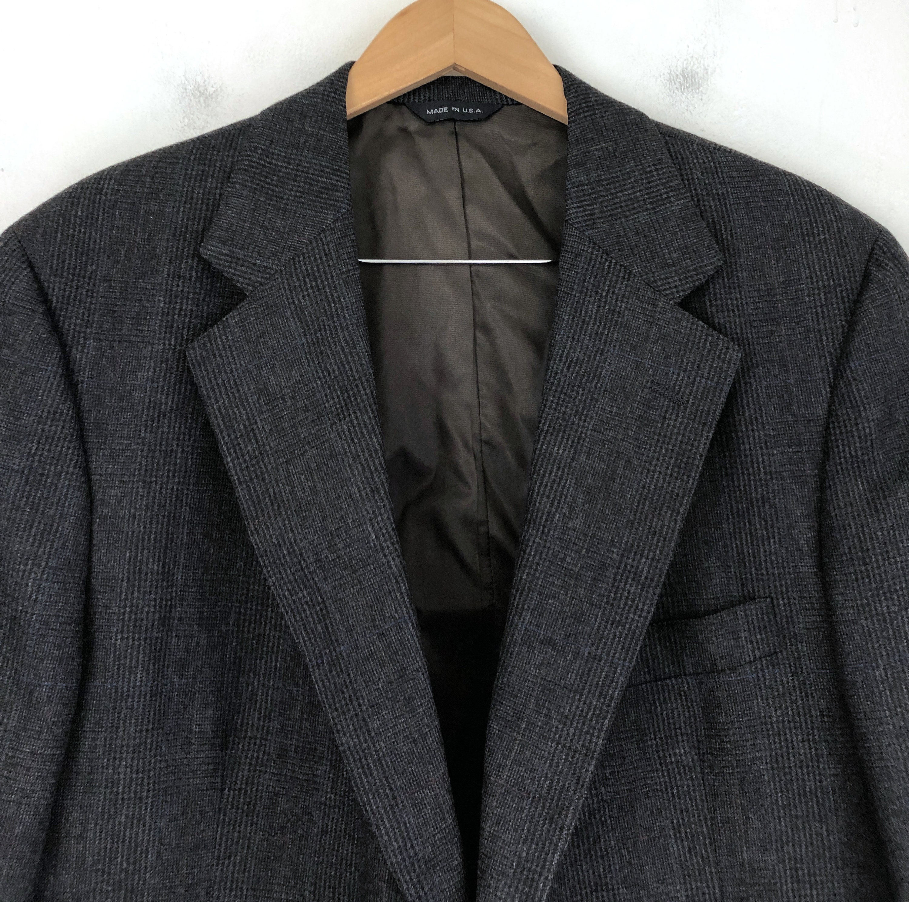 Vintage Mens Ralph Lauren Blazer 80s Glen Plaid Wool Mens | Etsy