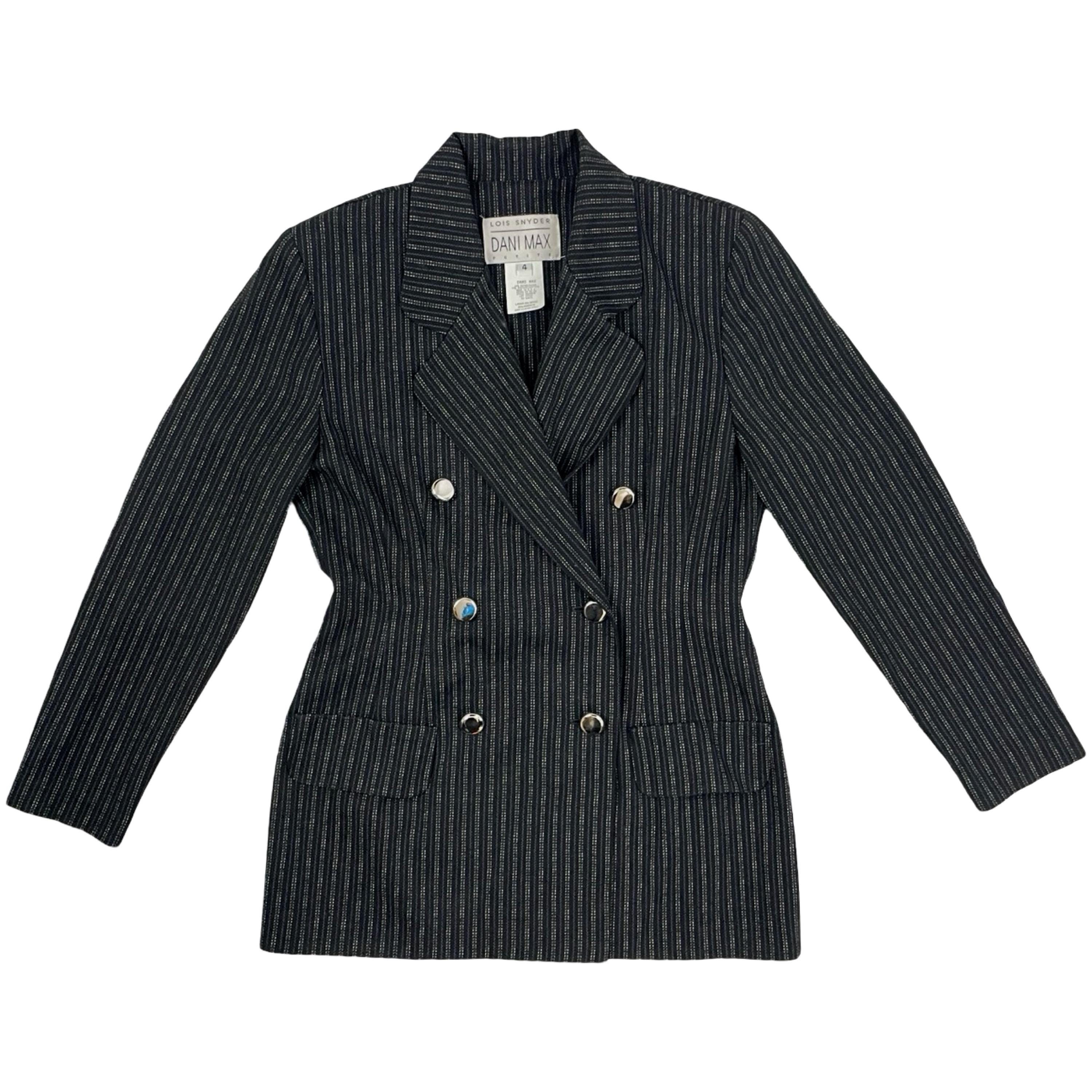 Vintage Pinstripe Double Breasted Blazer Size Xs/small 1990s Sport