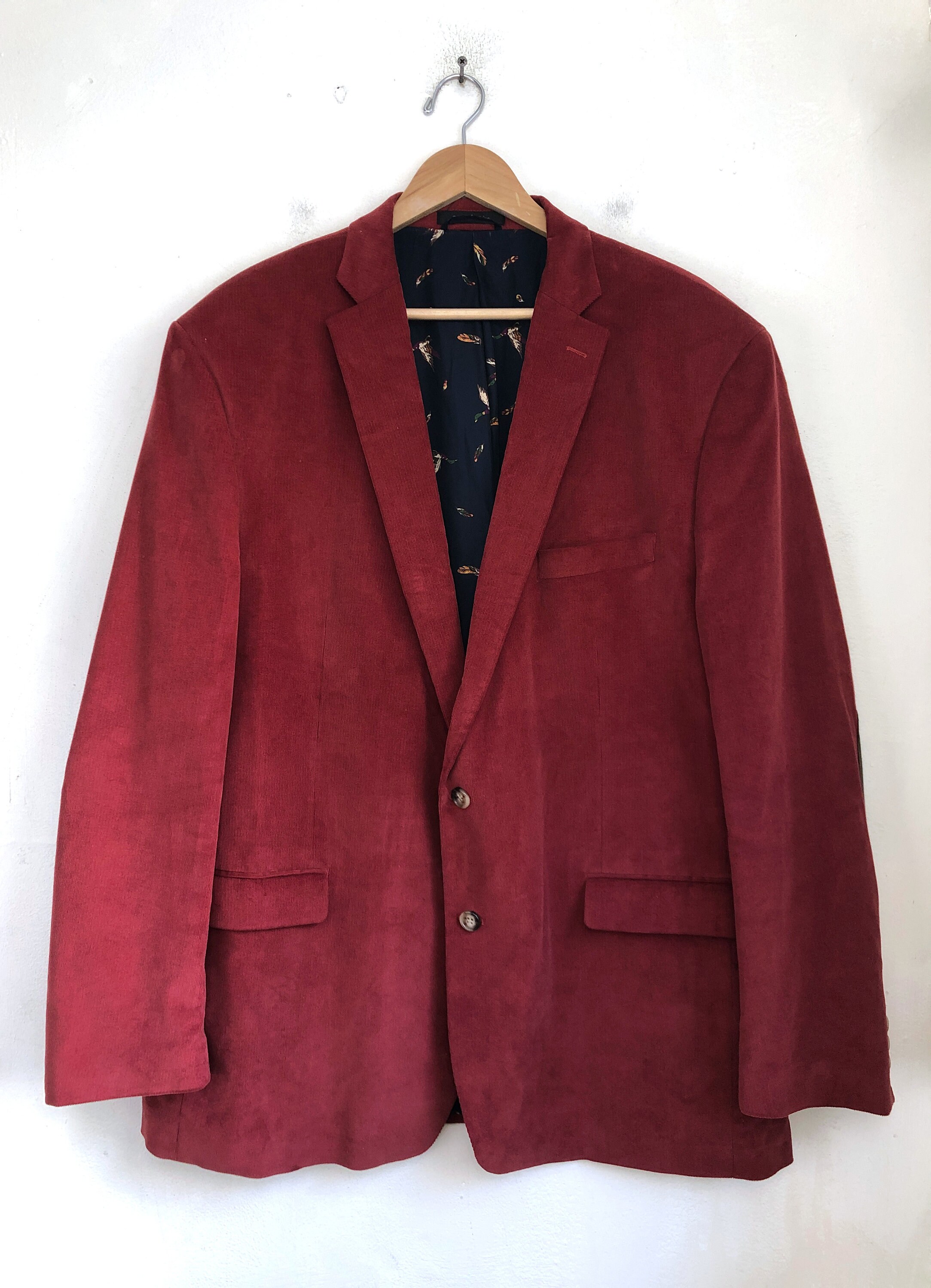 Vintage Mens Red Corduroy Blazer 90s Ralph Lauren Waled Etsy