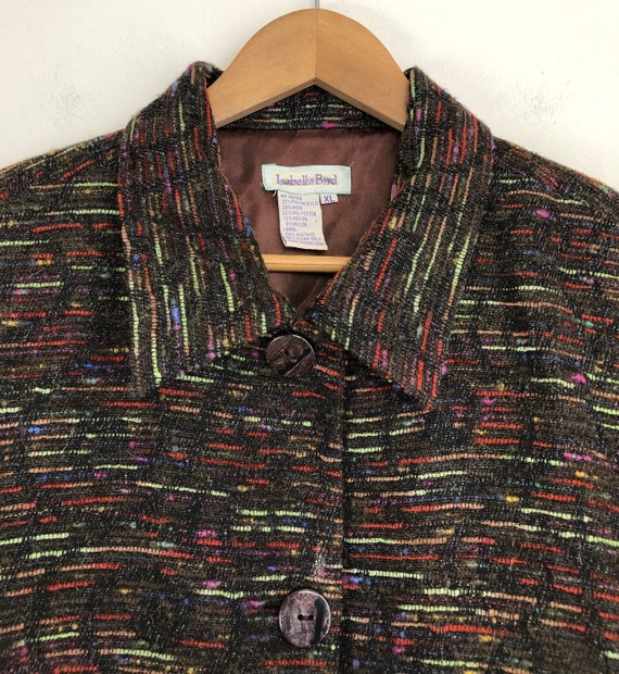 Vintage Rainbow Tweed Jacket | 90s Colorful Strip… - image 4