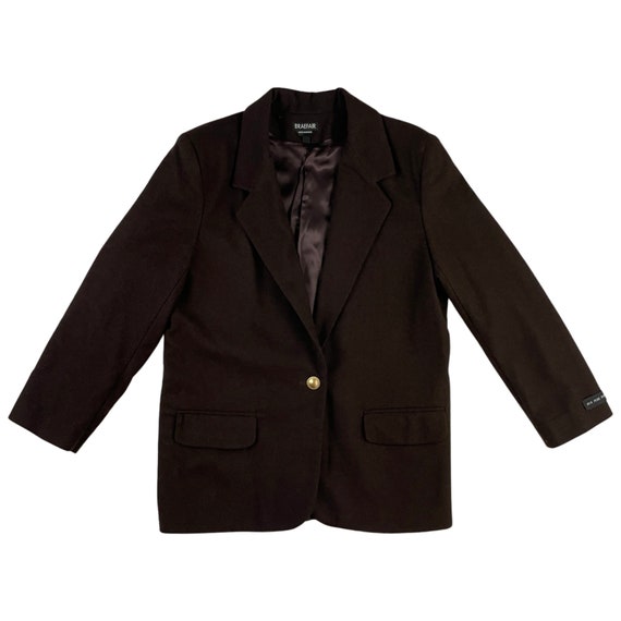 Vintage Wool Coat | 90s Blazer Brown Wool Overcoa… - image 9