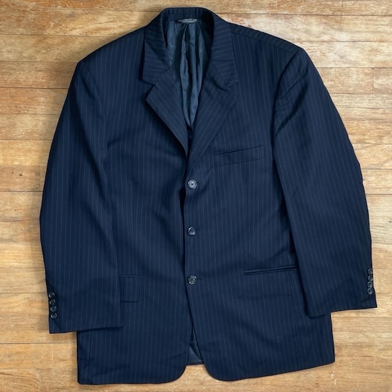 スーツ 70s Japan Vintage 3Peace Suit Navy CF96 Vintage Mens Suit Set Size 42R Blazer 32x27 Pants 90s Navy Blue