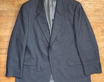 Vintage Mens Gray Wool Blazer Size 46R Saville Row Sport Coat Suit Jacket 90s