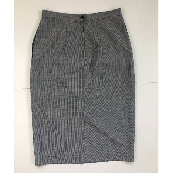 Vintage Houndstooth Pencil Skirt | 80s Straight C… - image 5