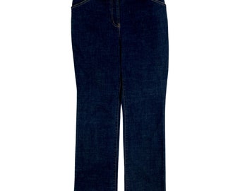Vintage Y2K Bootcut Jeans Damen Größe Medium | 30" Taille | 2000er Jahre Dark Stone Wash Denim mit Taschen