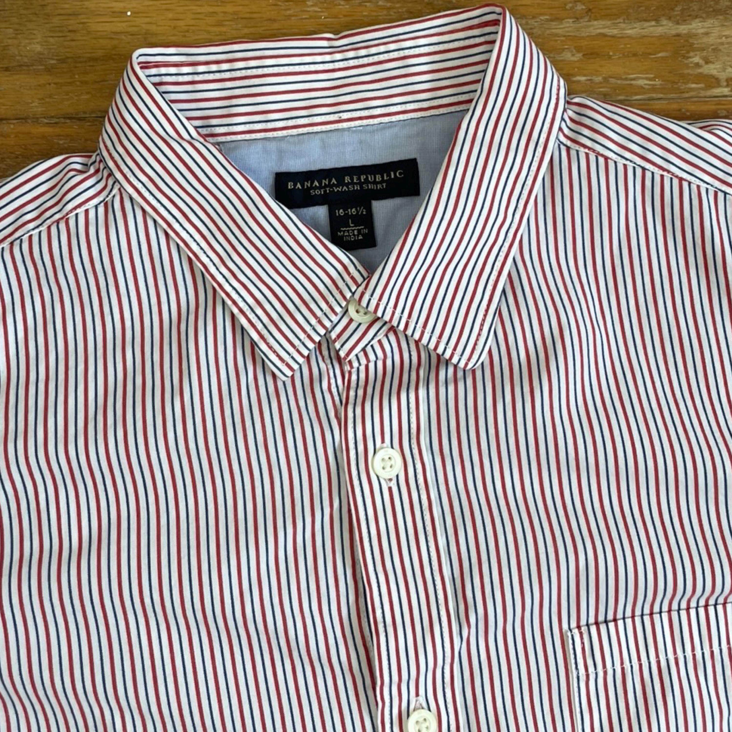 Vintage Mens Striped Dress Shirt Size Large Y2K Banana Republic Cotton Collared White/red/blue - Etsy Israel Vintage Mens Striped Dress Shirt Size Large Y2K Banana Republic Cotton Collared White/red/blue - Etsy Israel