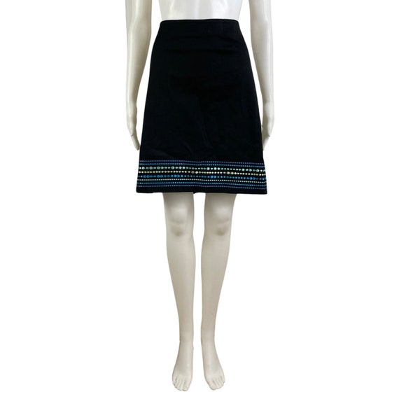 Vintage Circle Embroidered Cotton Skirt Womens Si… - image 2